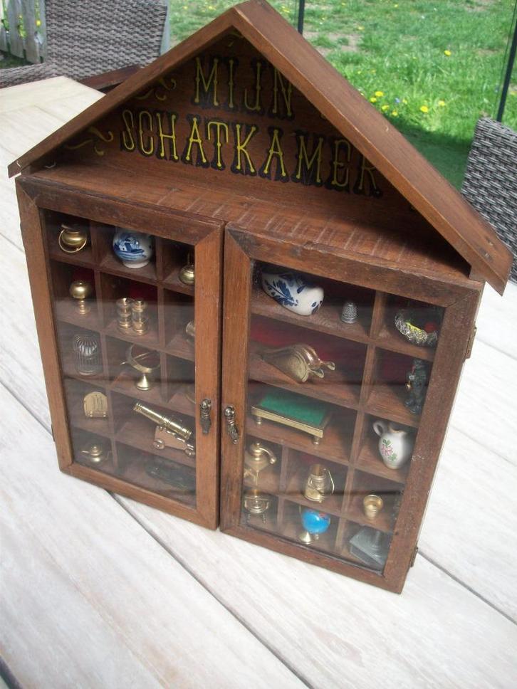 mijn schatkamer mooi oud kasje met koper/bronze en porselein, Antiek en Kunst, Antiek | Brons en Koper, Koper, Ophalen of Verzenden