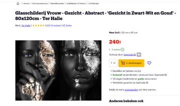 Glasschilderij Vrouw - Gezicht - Abstract Nieuwstaat beschikbaar voor biedingen