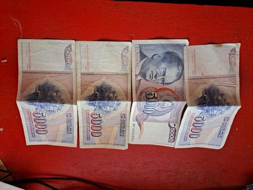 Billets 5000 Dinara, Postzegels en Munten, Bankbiljetten | Europa | Niet-Eurobiljetten, Los biljet, Joegoslavië, Ophalen