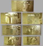 Set van 7 euro-vergulde bankbiljetten (24 karaats goud), Postzegels en Munten, Munten | Europa | Euromunten, Ophalen of Verzenden