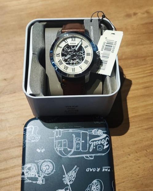 Fossil Automatic horloge, Handtassen en Accessoires, Horloges | Heren, Zo goed als nieuw, Staal, Leer, Ophalen of Verzenden