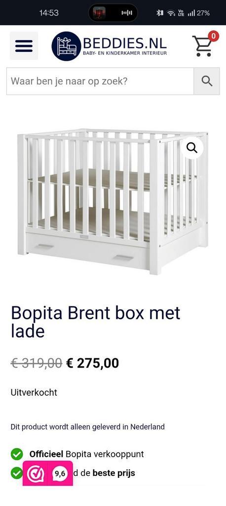 Wit Park met lade en matras - Bopita, Kinderen en Baby's, Babyparken, Zo goed als nieuw, Lade, Ophalen