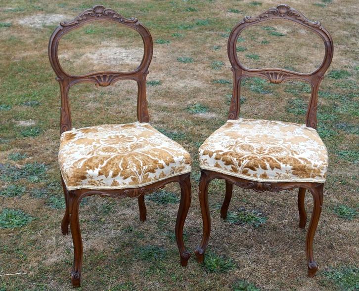 Paar antieke Louis XV-stoelen, Antiek en Kunst, Antiek | Meubels | Stoelen en Sofa's, Ophalen