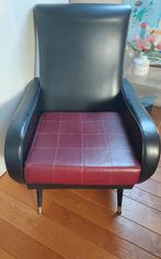 Vintage zetel jaren '60 in skai, Ophalen, Gebruikt, Minder dan 75 cm, Vintage