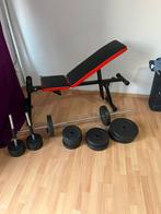 Banc d’entraînement réglable avec jeux d’haltér 60kg, Sport en Fitness, Ophalen, Zo goed als nieuw