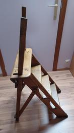 Oude houten ladder met 4 treden, vintage schilderstrap, Ladder, Ophalen