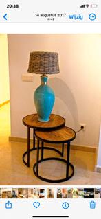 Lamp met lampenkap blauw, Gebruikt, Ophalen of Verzenden