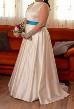 Belle et simple robe de mariée taille 46-48, Comme neuf, Bleu, Robe de mariée