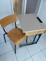 Vintage | banc d'école rétro avec chaise | oldskool, Enfants & Bébés, Chambre d'enfant | Tables & Chaises, Comme neuf, Enlèvement ou Envoi