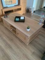 Groot Salontafel uit massief hout met veel opbergruimte, Ophalen, Zo goed als nieuw
