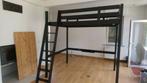 Lit double mezzanine Stora (IKEA) bois Noir. 140cm, Comme neuf, Deux personnes, Enlèvement, Lit mezzanine