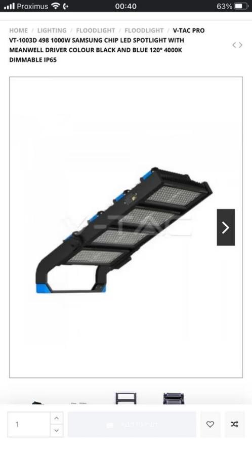 2 x LEDlamp 1000W voor verlichting -piste / sportveld / werf, Doe-het-zelf en Bouw, Bouwverlichting, Nieuw, Lamp met armatuur
