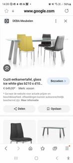 xooon tafel wit glas met inox poten, Huis en Inrichting, Tafels | Eettafels, 200 cm of meer, 100 tot 150 cm, Gebruikt, Modern design