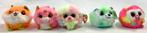 Ty TyPuff Beanie Boos 5 stuks verzameling pluche knuffel, Kinderen en Baby's, Verzenden, Zo goed als nieuw