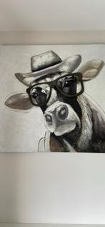 Cadre Toile « vache à lunettes » - 80cm de côté, Antiquités & Art, Enlèvement