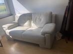 creme kleurige vol lederen tweezits bank, Ophalen, Gebruikt, 150 tot 200 cm, Tweepersoons