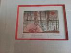 gesigneerde ets Rene Carcan, Antiek en Kunst, Kunst | Etsen en Gravures, Ophalen of Verzenden