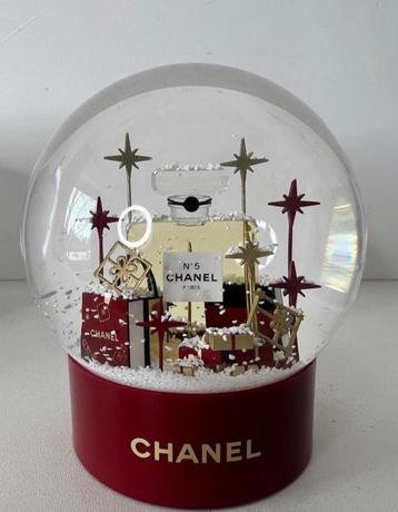 Red Chanel snow globe