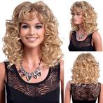 Pruik schouderlang haar in blondmix met krullen, Handtassen en Accessoires, Verzenden, Nieuw