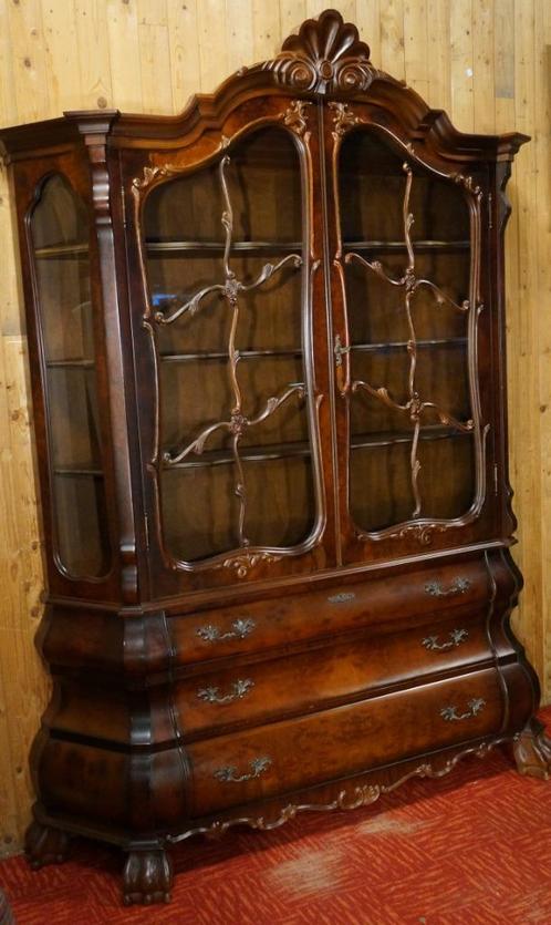 Barok Zilverkast Vitrine Kast Winkelkast Glaskast Porselein, Huis en Inrichting, Kasten | Vitrinekasten, Gebruikt, 200 cm of meer