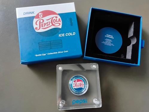 PEPSI COLA ZILVEREN MUNT ZELDZAAM ITEM, Postzegels en Munten, Edelmetalen en Baren, Zilver, Ophalen
