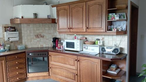 massief eiken keuken, Huis en Inrichting, Keuken | Complete keukens, Gebruikt, Hoekkeuken, Bruin, Hout, Ophalen