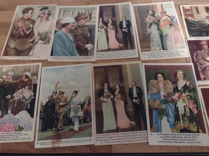 LOT: 16 vintage CHROMO'S KONINGIN ASTRID-COTE D'OR, Verzamelen, Koningshuis en Royalty, Zo goed als nieuw, Kaart, Foto of Prent