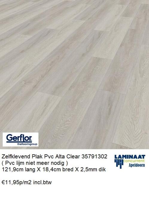Zelfklevend Plak Pvc Alta Clear 2,5mm dik €11,95m2 incl.btw, Huis en Inrichting, Stoffering | Vloerbedekking, Nieuw, Laminaat