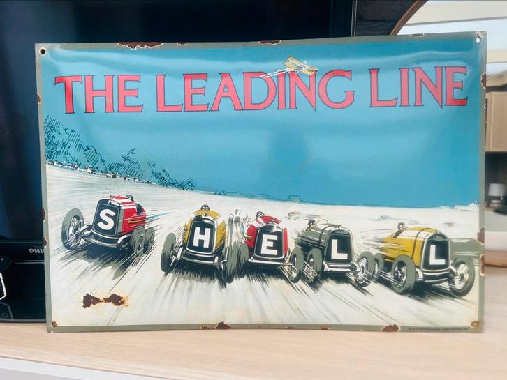 Emaille Shell reclame bord, Verzamelen, Merken en Reclamevoorwerpen, Gebruikt, Reclamebord, Ophalen of Verzenden