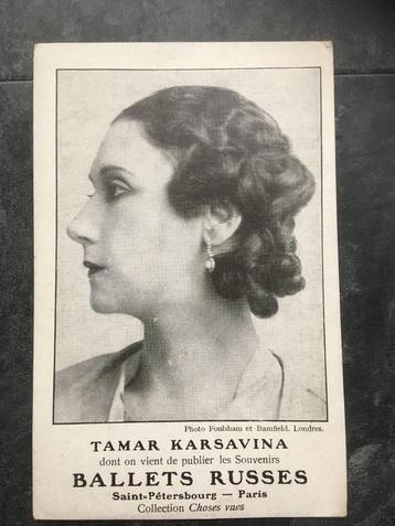carte postale Tamar Karsavina - Ballets Russes - Paris