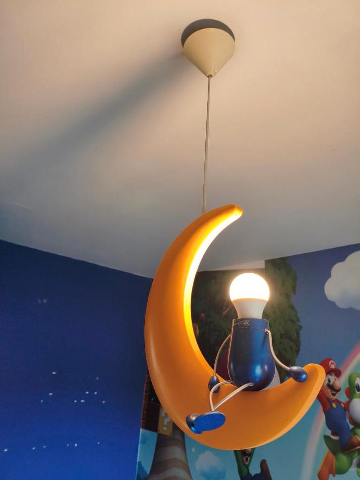 Lustre Rétro-vintage pour chambre d'enfant., Maison & Meubles, Lampes | Lustres, Comme neuf, Bois, Enlèvement ou Envoi