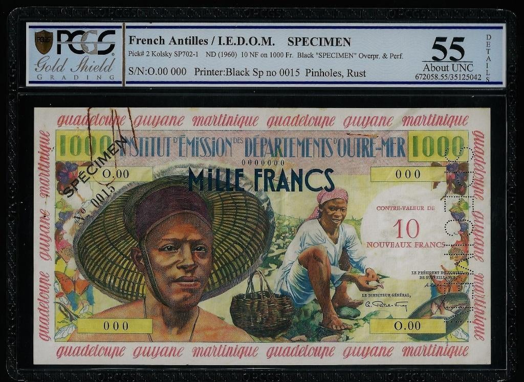 Billet Martinique 1000 Francs Pêcheur - Spécimen  ., Enlèvement ou Envoi