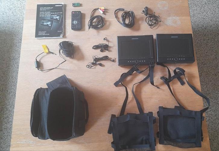 MEDION Portable dvd-speler met twee schermen van ca. 18 cm, Audio, Tv en Foto, DVD spelers, Zo goed als nieuw, Dvd-speler, Overige merken
