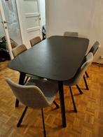 Tafel en stoelen set 6 personen 160x90x75 cm, Huis en Inrichting, Tafels | Eettafels, Ophalen, Gebruikt, 100 tot 150 cm, Vijf personen of meer