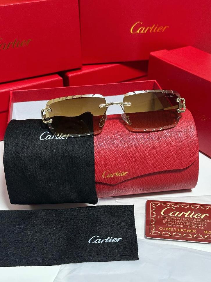 Cartier Bril Amber Brown Gradient Nieuw, Handtassen en Accessoires, Zonnebrillen en Brillen | Heren, Nieuw, Bril, Overige merken