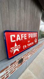 Emaille bord Cafe Priba. Ch. Tamsin., Verzamelen, Ophalen, Gebruikt, Reclamebord