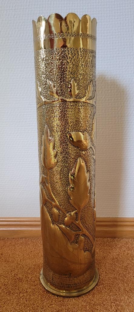 Antieke koperen Obus WW1 Duitsland - Trench Art, Verzamelen, Militaria | Algemeen, Overige soorten, Hulzen of Bodemvondsten, Ophalen