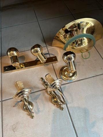 Set messing lampen / spots beschikbaar voor biedingen