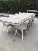 8 witte tuinstoelen, Tuin en Terras, Tuinsets en Loungesets, Ophalen, Zo goed als nieuw