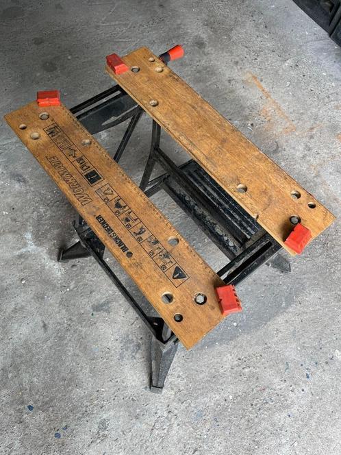 opvouwbare werkbank, Doe-het-zelf en Bouw, Werkbanken, Gebruikt, Minder dan 70 cm, Bankschroef, Inklapbaar, Ophalen