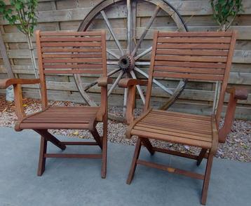 Chaises de jardin en bois dur avec accoudoirs, Enlèvement, Utilisé