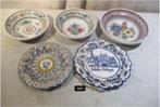 5 magnifiques bols et assiettes en céramique peinte, Enlèvement ou Envoi
