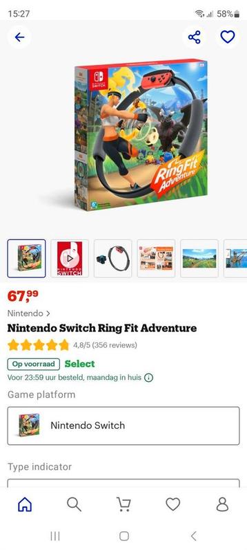 Ring Fit Adventure, Enlèvement ou Envoi, Comme neuf, Autres genres, À partir de 12 ans
