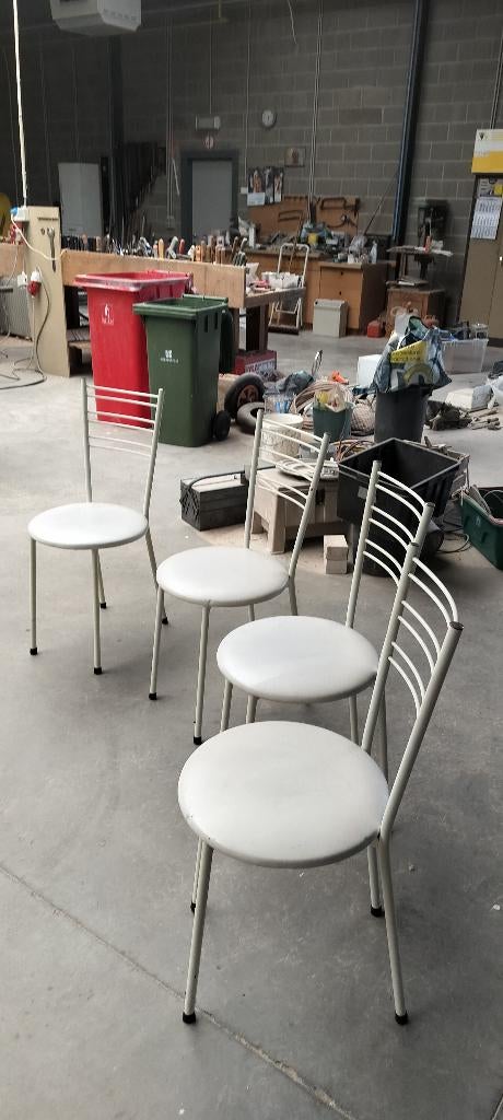 4 stoelen, Huis en Inrichting, Ophalen, Gebruikt, Wit, Vier
