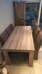 Eettafel met 6 stoelen, Huis en Inrichting, Ophalen, Gebruikt, 4 tot 6 stoelen