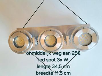 Projecteurs LED Lucide GU10 3X7W argentés 3x7W, également di, Enlèvement ou Envoi, Spot encastrable ou Spot mural, Comme neuf