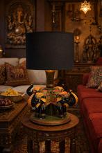 Grote zware anglo indische lamp olifanten, Enlèvement, Utilisé, Bois, 50 à 75 cm