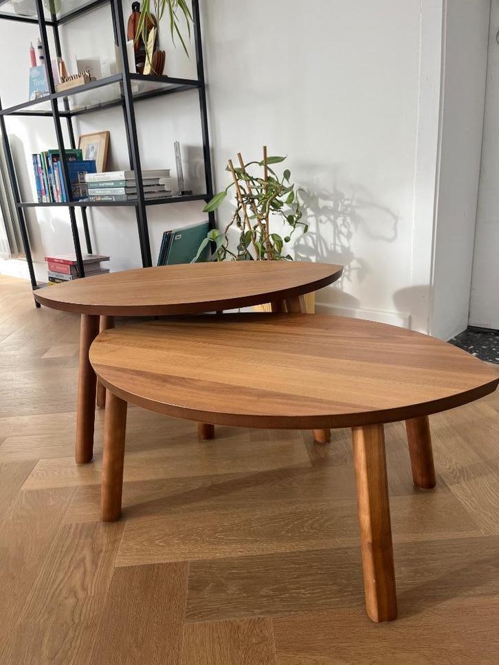 Set van 2 bijzettafels IKEA Stockholm, Huis en Inrichting, Tafels | Bijzettafels, Zo goed als nieuw, Ovaal, Minder dan 45 cm, 55 tot 75 cm