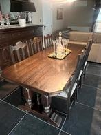 Tafel+6dtoelen,donker bruin ,(210x90)hoogte(80)., Huis en Inrichting, Ophalen, Gebruikt, Klassiek, 200 cm of meer