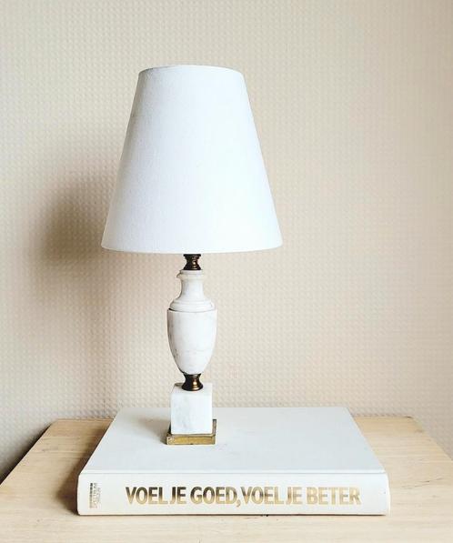 Prachtig vintage marmer met messing tafellampje!, Huis en Inrichting, Lampen | Tafellampen, Zo goed als nieuw, Ophalen of Verzenden